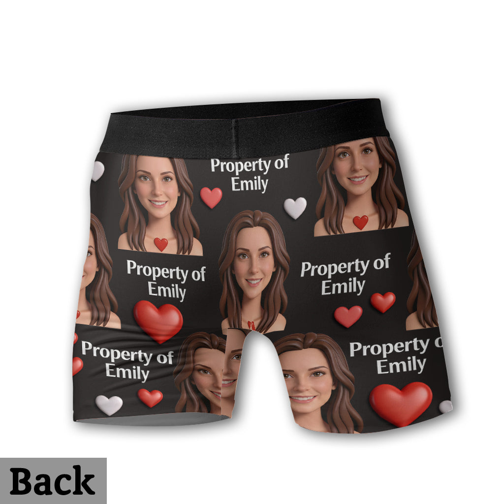 Propriété de copines, copains - Boxers personnalisés pour couples d'hommes