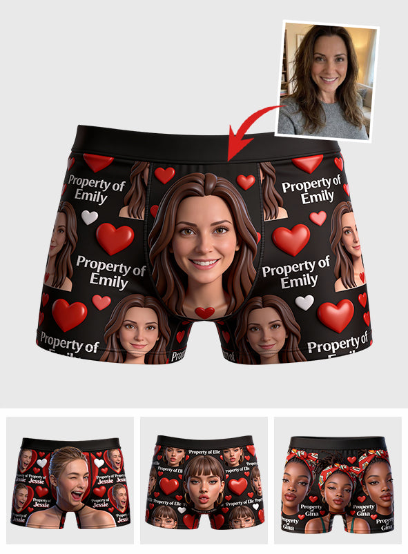 Propriété de copines, copains - Boxers personnalisés pour couples d'hommes