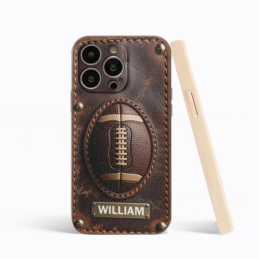 Étui de téléphone en cuir personnalisé pour les jours de match - Football
