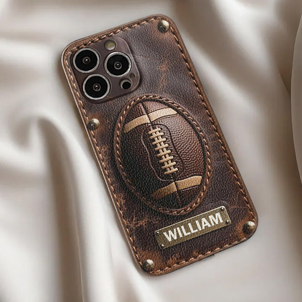 Étui de téléphone en cuir personnalisé pour les jours de match - Football