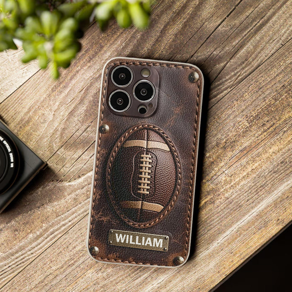 Étui de téléphone en cuir personnalisé pour les jours de match - Football