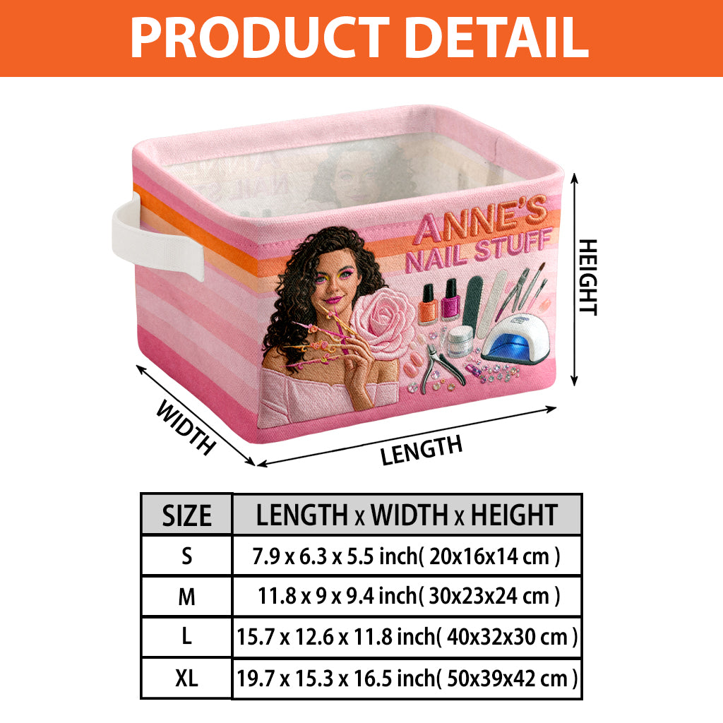 My Nail Stuff - Personalized Nail Salon Rectangle Storage Basket