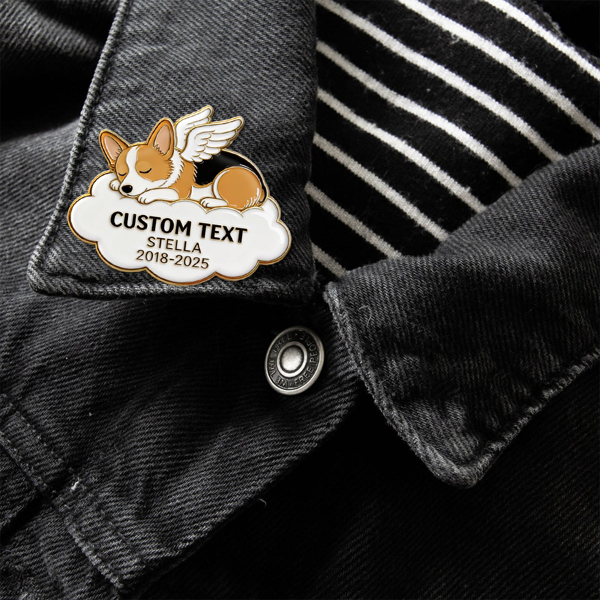 Your Wings Were Ready But My Heart Was Not Memorial Pet - Personalized Dog Pin