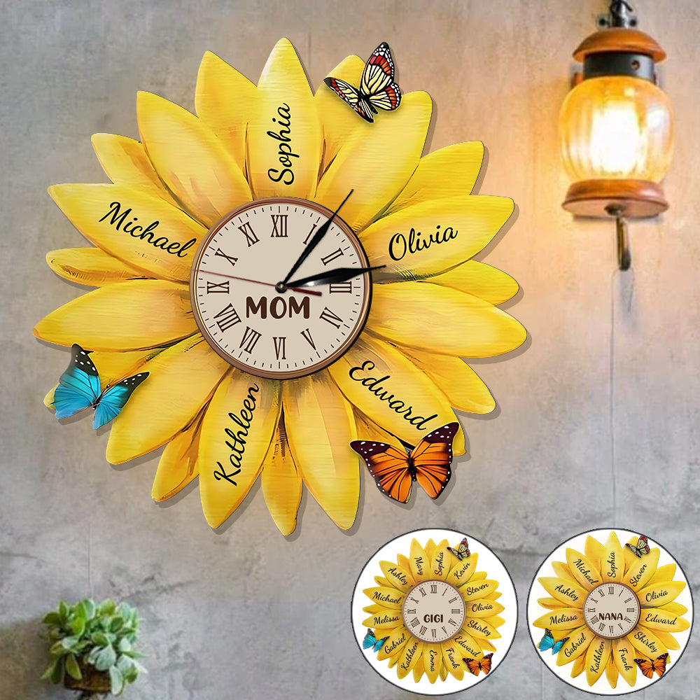 Meilleure maman du monde - Horloge murale lumineuse LED personnalisée pour maman