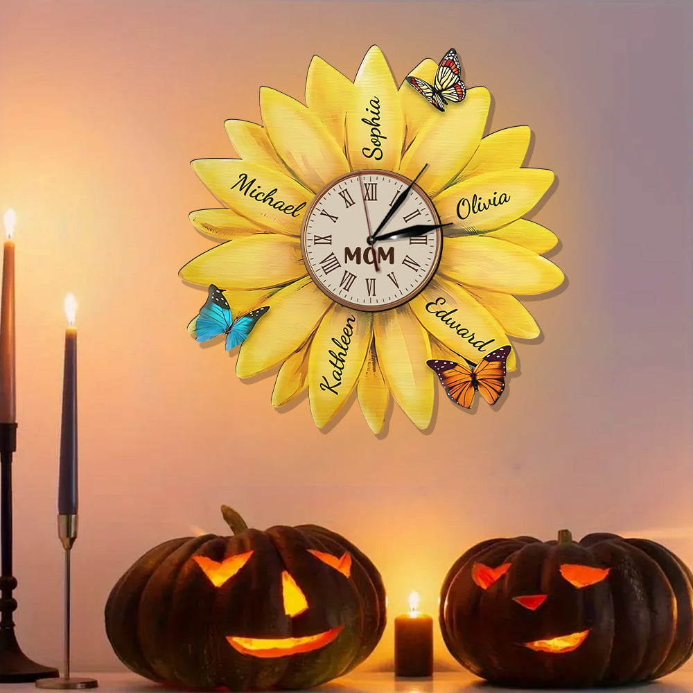 Meilleure maman du monde - Horloge murale lumineuse LED personnalisée pour maman