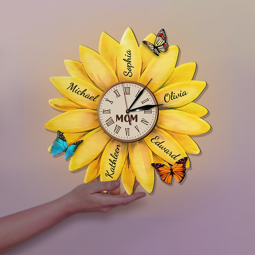 Meilleure maman du monde - Horloge murale lumineuse LED personnalisée pour maman