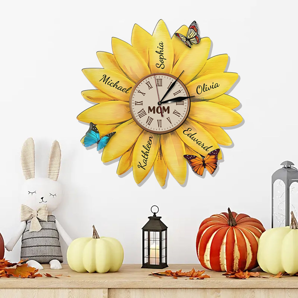 Meilleure maman du monde - Horloge murale lumineuse LED personnalisée pour maman