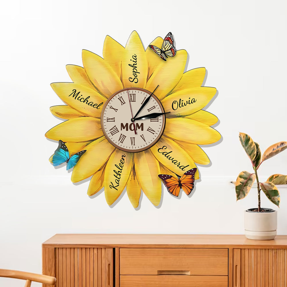 Meilleure maman du monde - Horloge murale lumineuse LED personnalisée pour maman