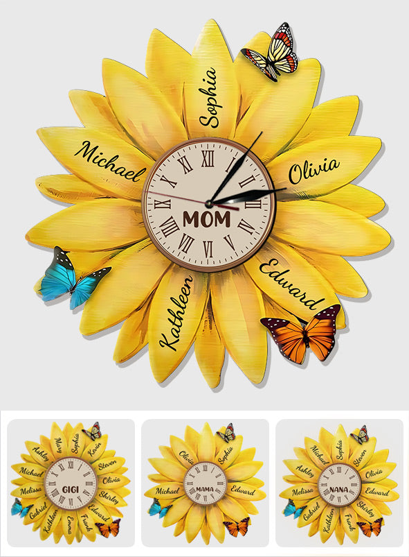 Meilleure maman du monde - Horloge murale lumineuse LED personnalisée pour maman