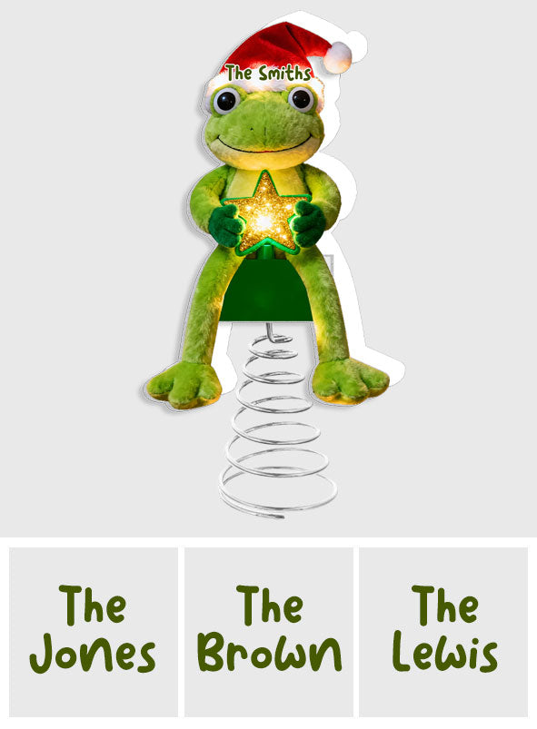 Décoration de sapin lumineuse LED grenouille personnalisée - Vert Noël -