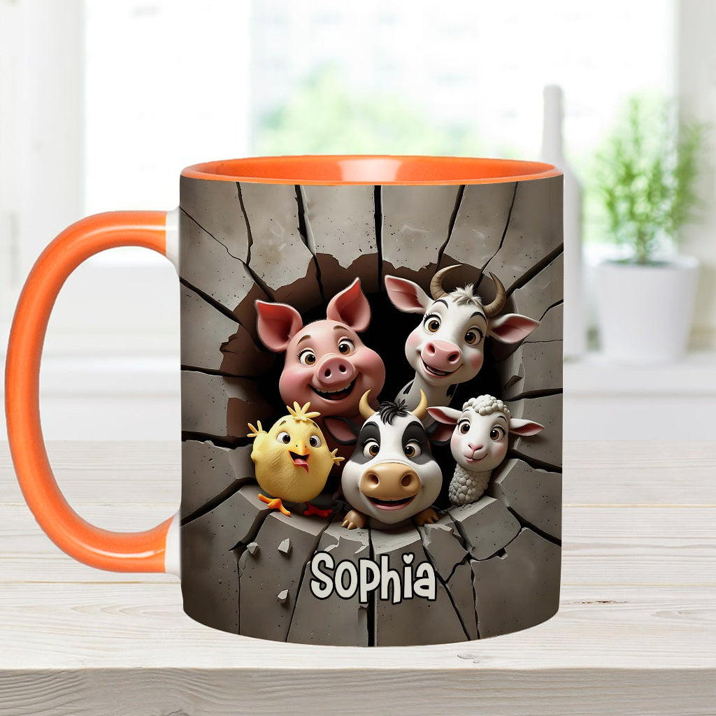 Vegan For The Animals - Personalized Veganism Accent Mug