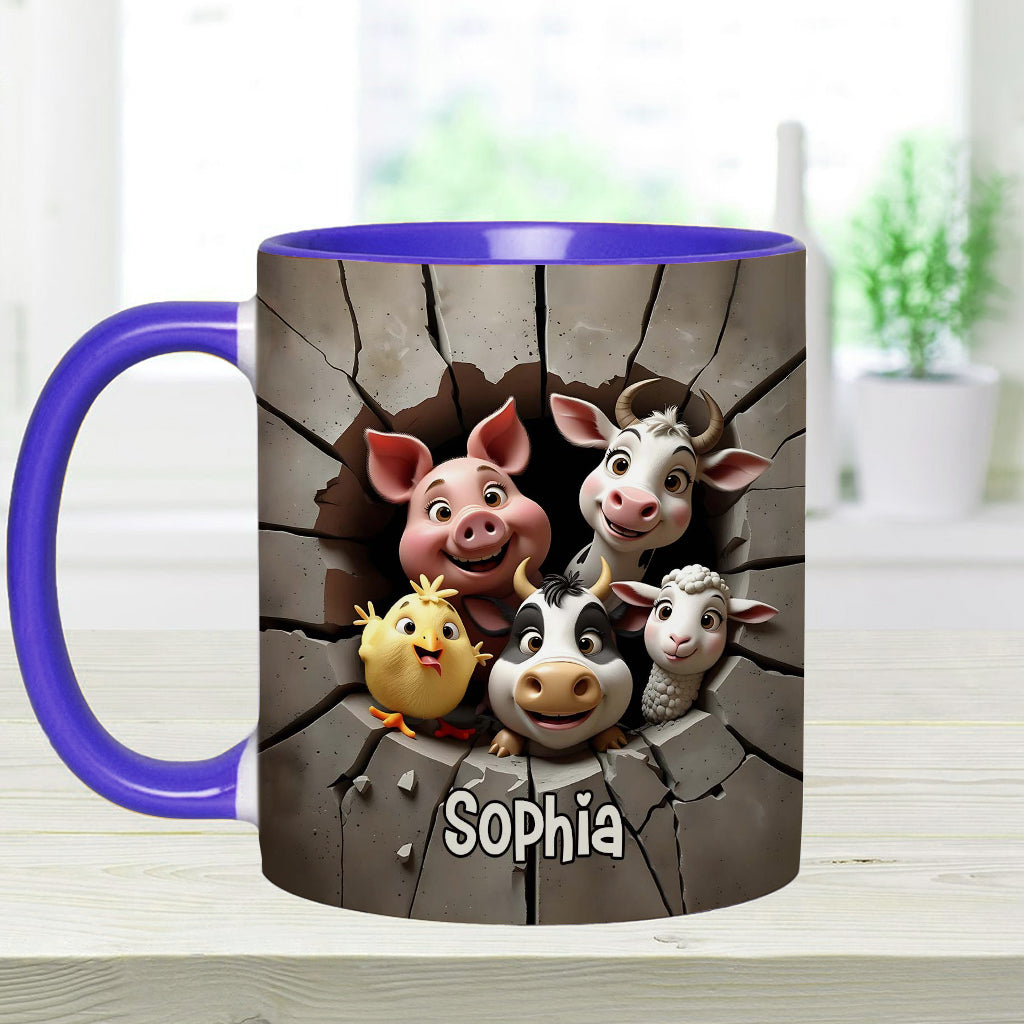 Vegan For The Animals - Personalized Veganism Accent Mug