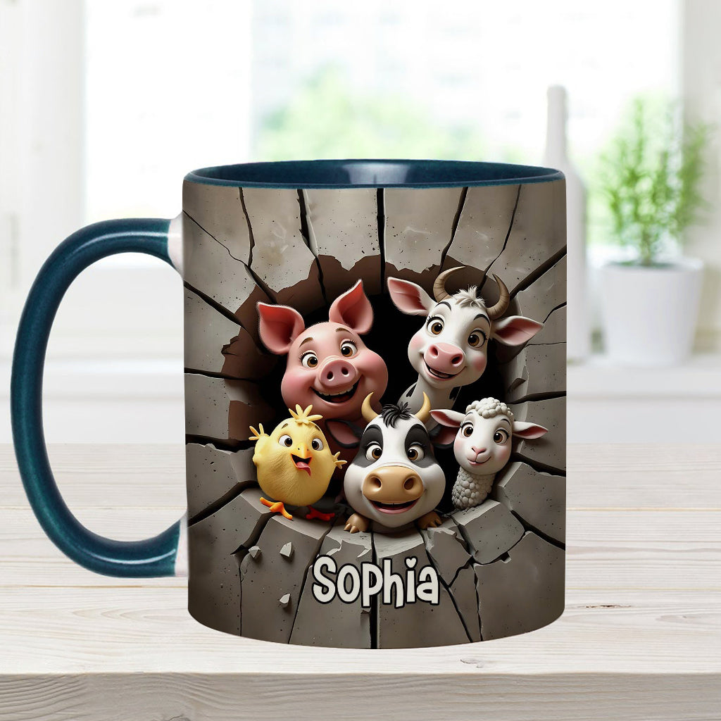 Vegan For The Animals - Personalized Veganism Accent Mug