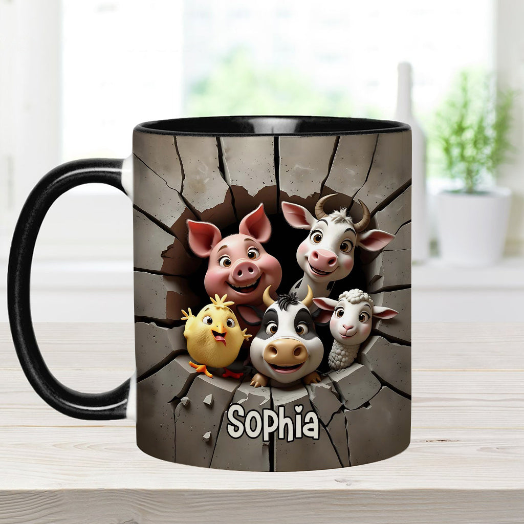 Vegan For The Animals - Personalized Veganism Accent Mug