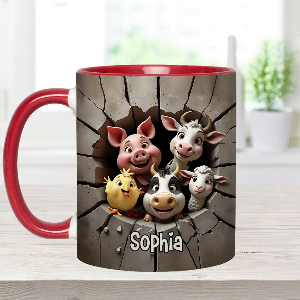 Vegan For The Animals - Personalized Veganism Accent Mug