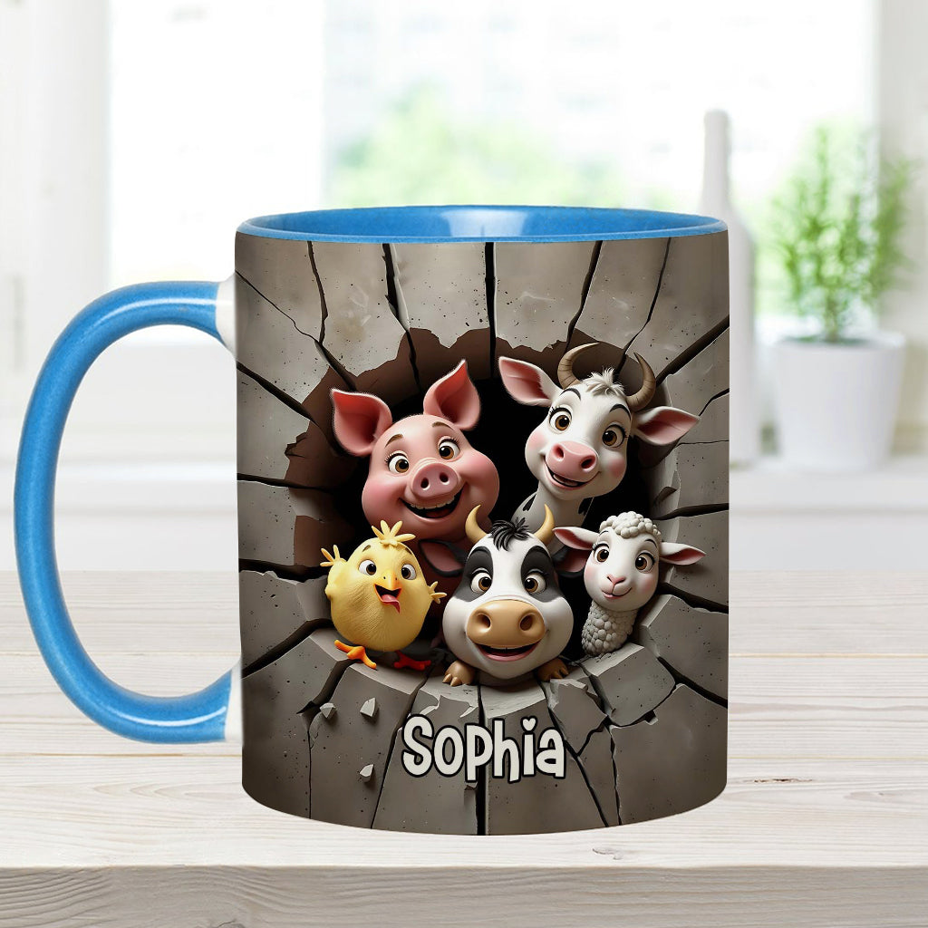 Vegan For The Animals - Personalized Veganism Accent Mug
