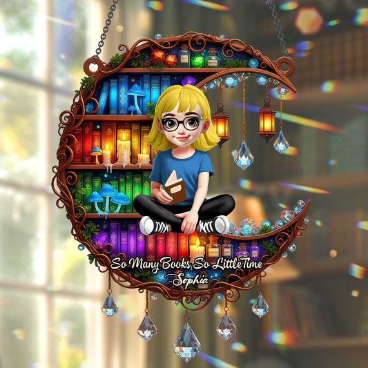 Juste un chapitre de plus - Attrape-soleil personnalisé à suspendre à la fenêtre, en forme de livre