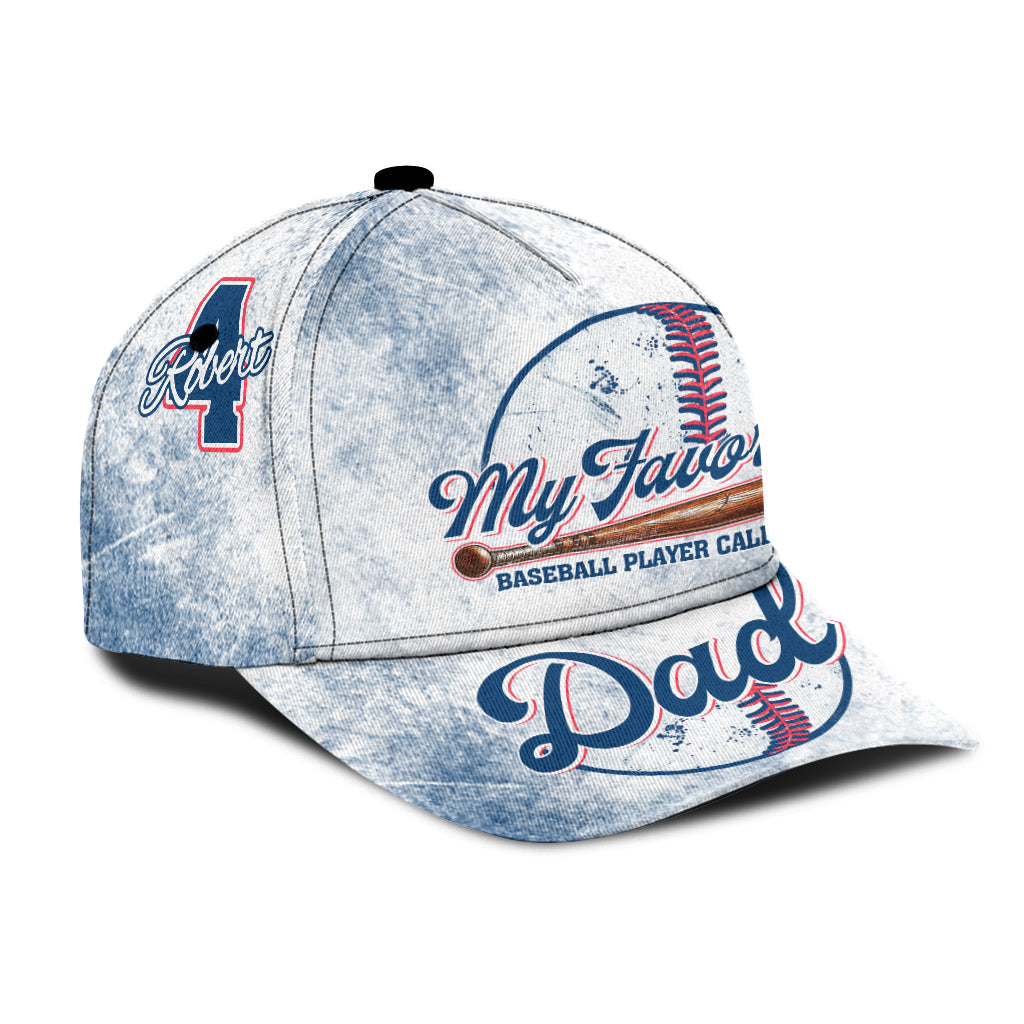 Casquette de baseball classique personnalisée « Papa fier de son joueur préféré »