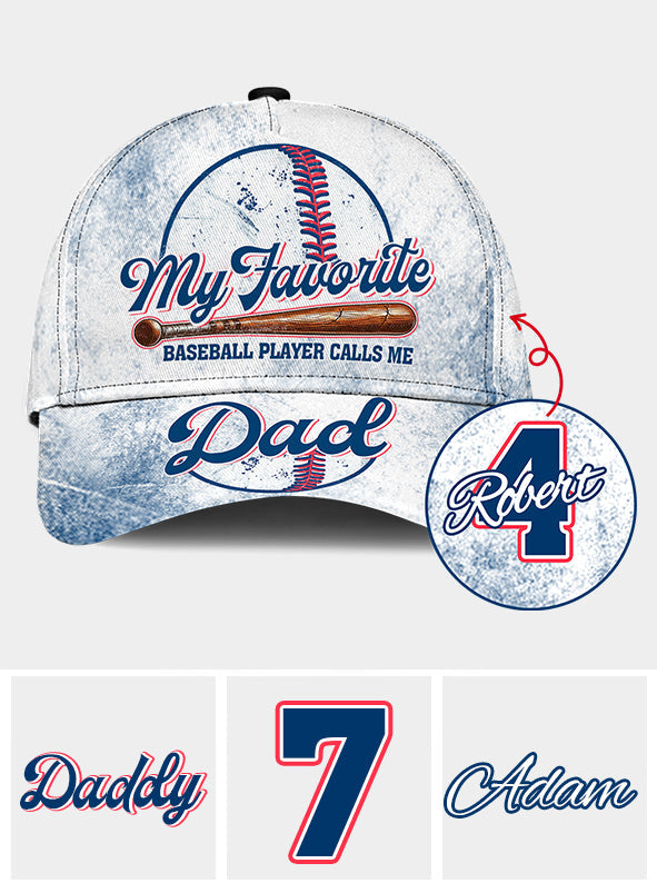 Casquette de baseball classique personnalisée « Papa fier de son joueur préféré »