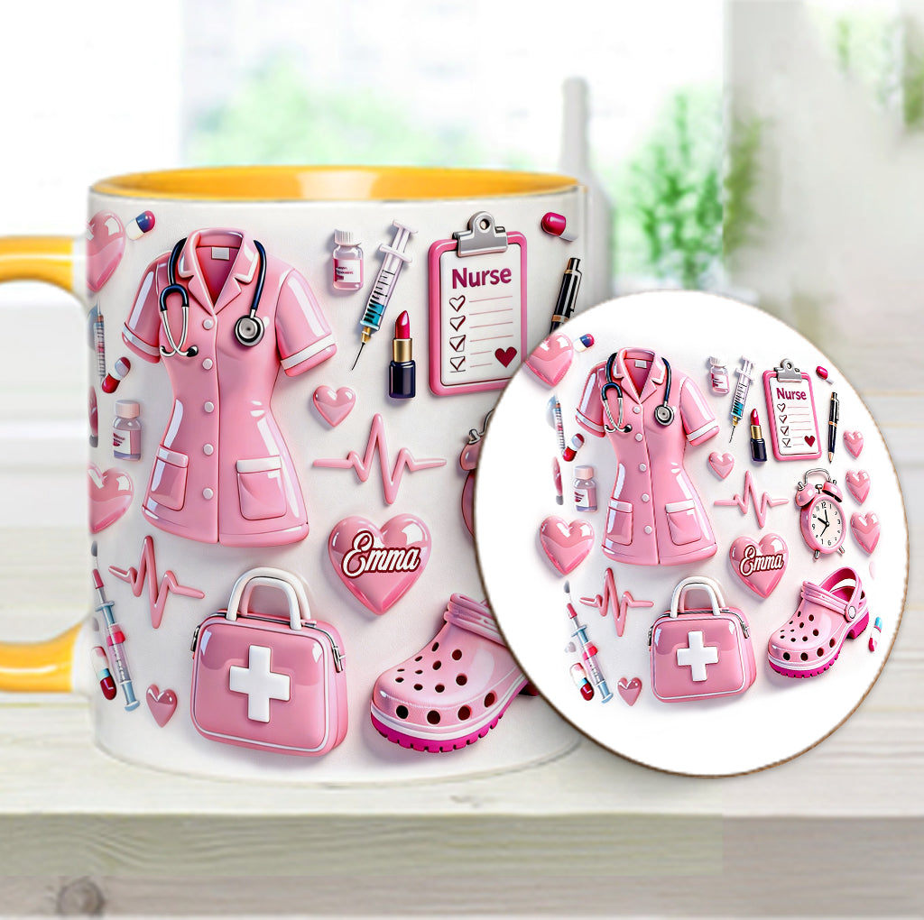 Vie d'infirmière - Mug et sous-verre personnalisés « Infirmière »