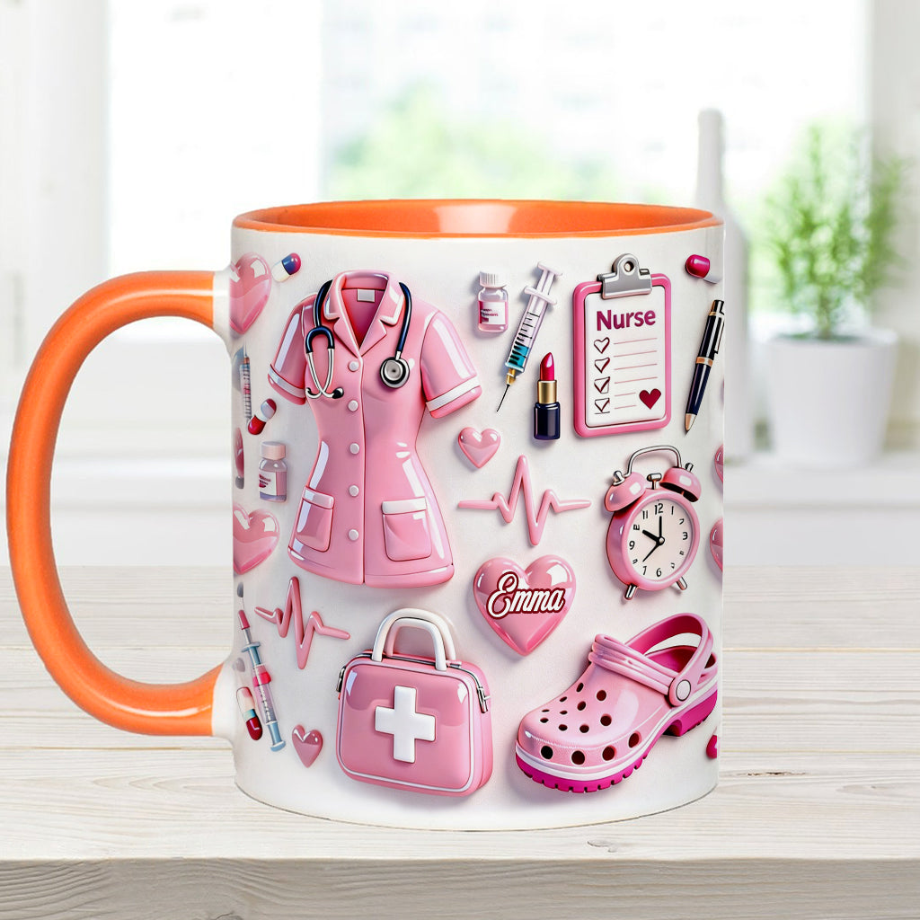 Vie d'infirmière - Mug et sous-verre personnalisés « Infirmière »