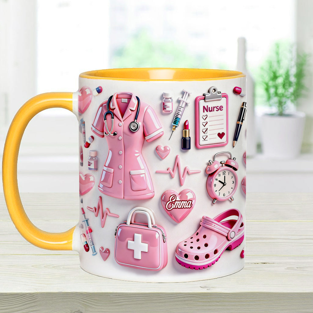 Vie d'infirmière - Mug et sous-verre personnalisés « Infirmière »