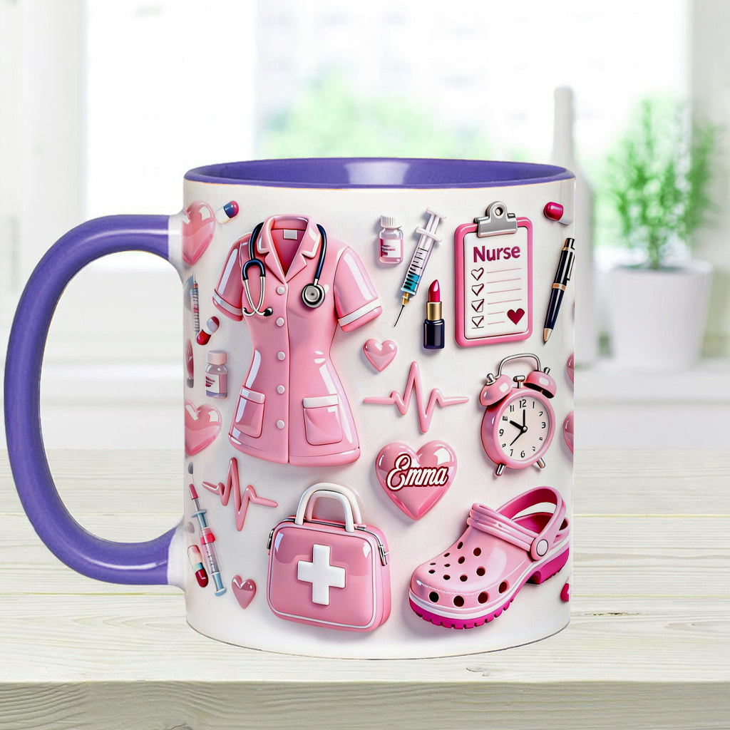 Vie d'infirmière - Mug et sous-verre personnalisés « Infirmière »