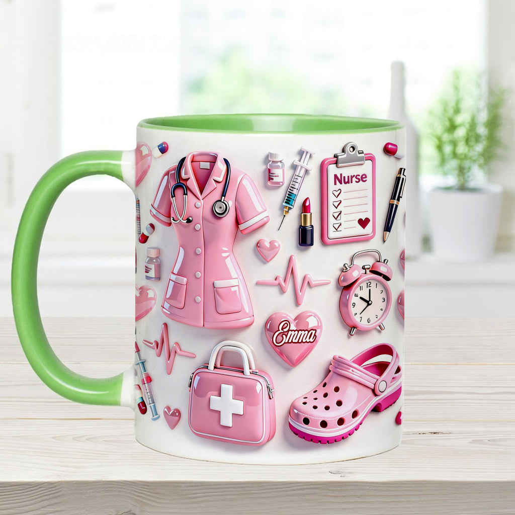 Vie d'infirmière - Mug et sous-verre personnalisés « Infirmière »