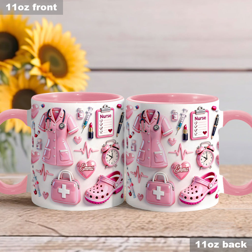 Vie d'infirmière - Mug et sous-verre personnalisés « Infirmière »