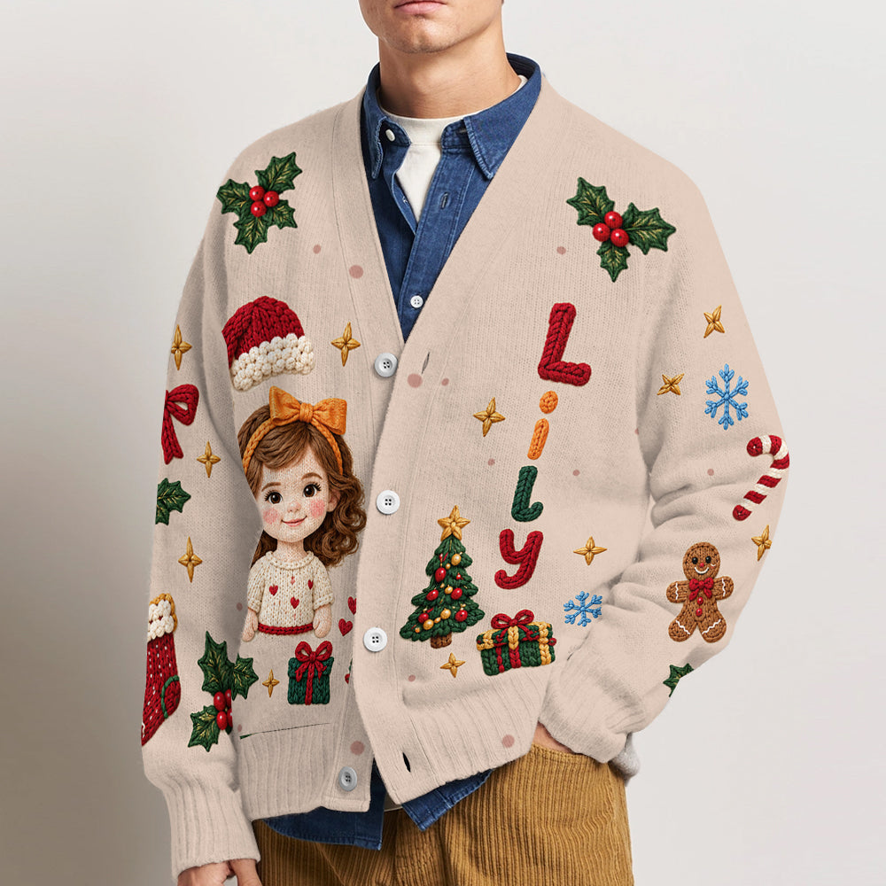 Custom Photo Cute Kid - Personalized Kid Cardigan Sweater