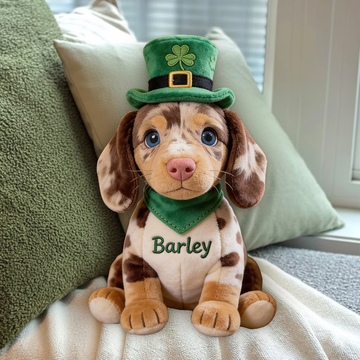 Custom Any Photo - Celebrate St. Patrick's Day - Personalized Dog Premium Faux Fur Pillow