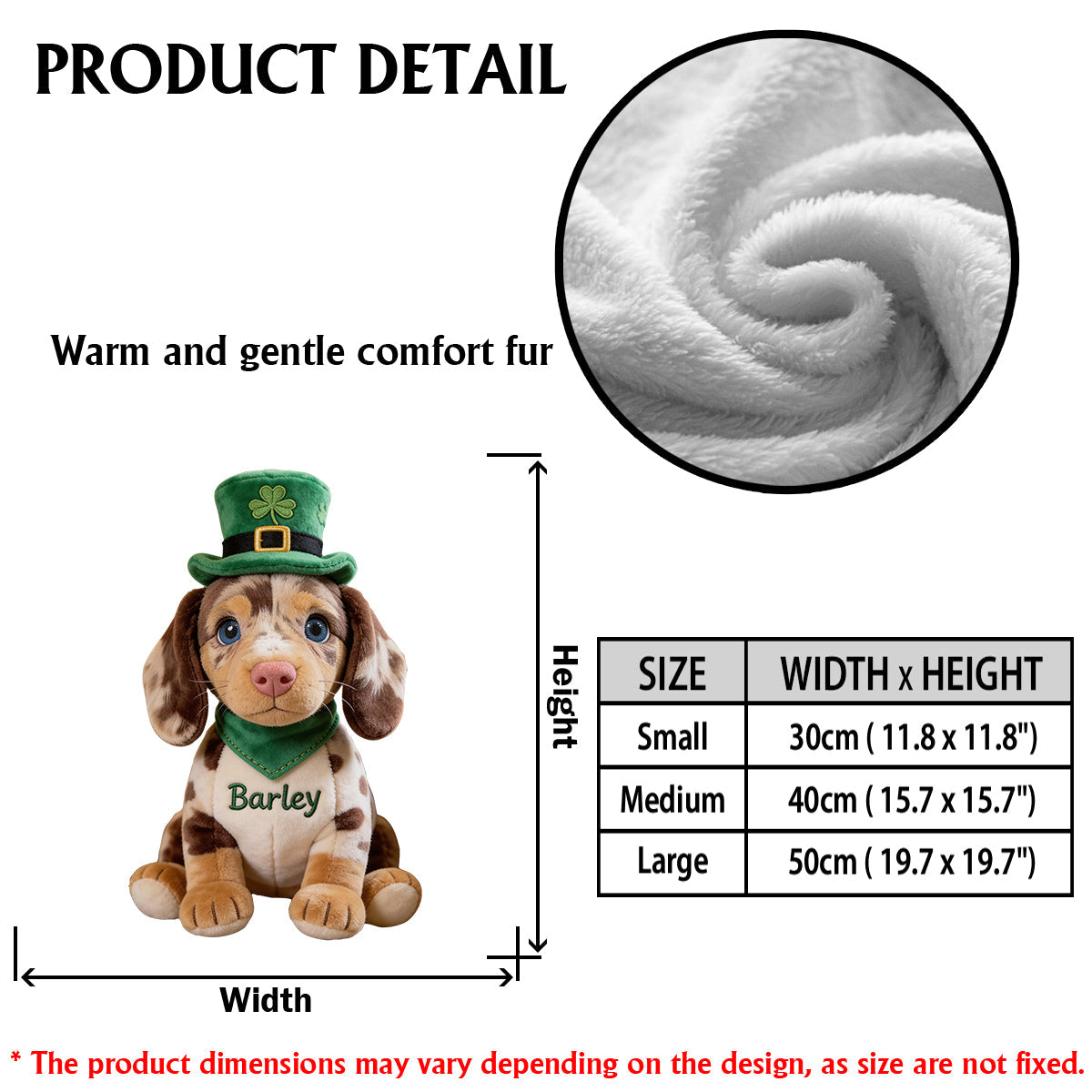 Custom Any Photo - Celebrate St. Patrick's Day - Personalized Dog Premium Faux Fur Pillow