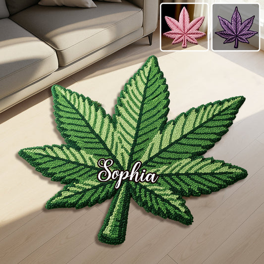 Tapis de porte/tapis personnalisé en forme de cannabis « Feeling Dope »