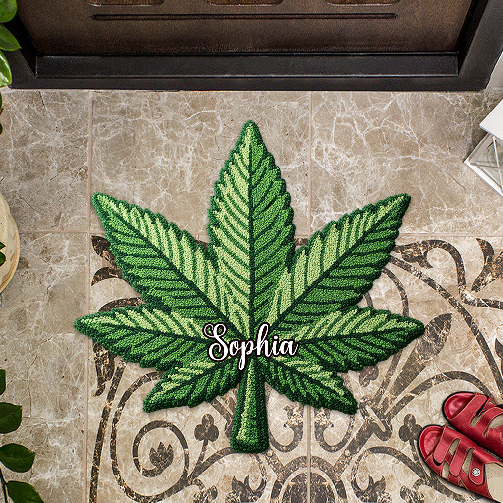 Feeling Dope - Personalized Weed Shaped Doormat/ Rug