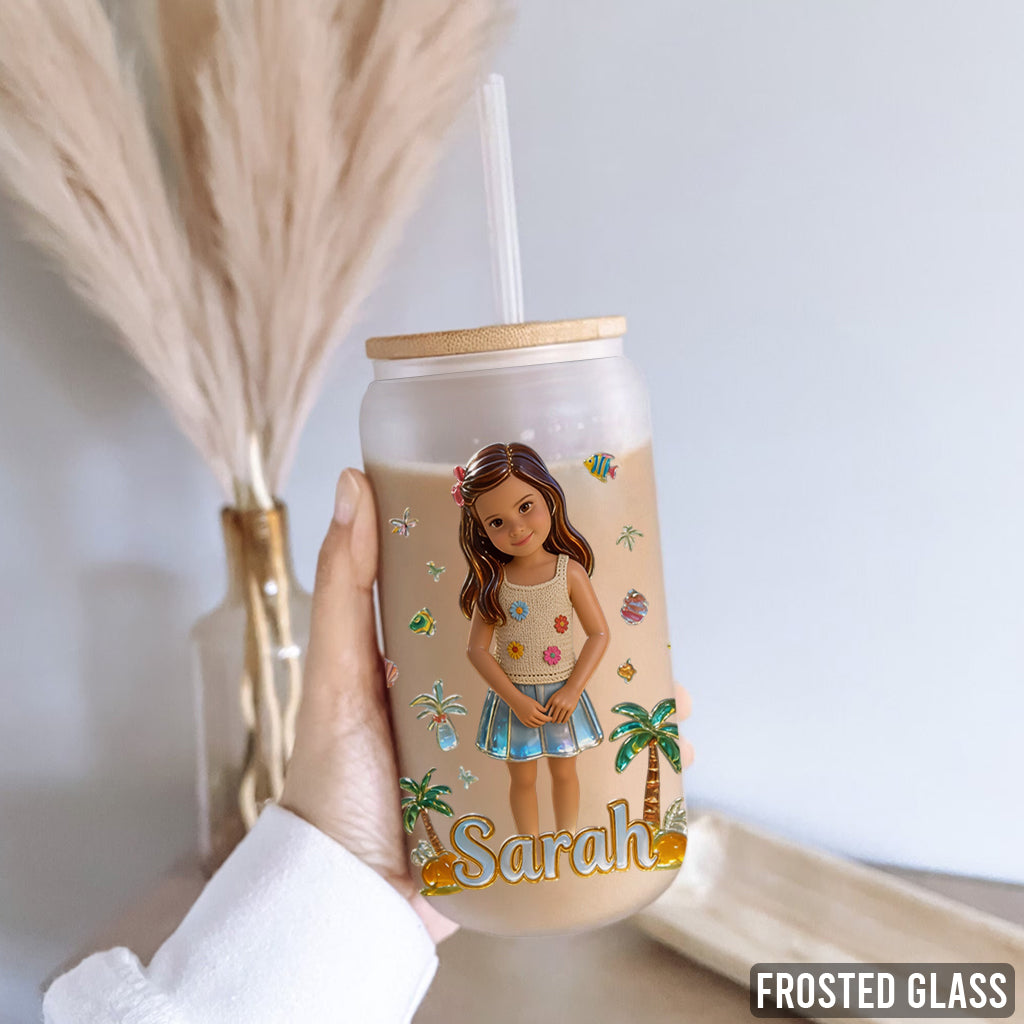 Bonjour Été - Verre Can Personnalisé pour Enfants