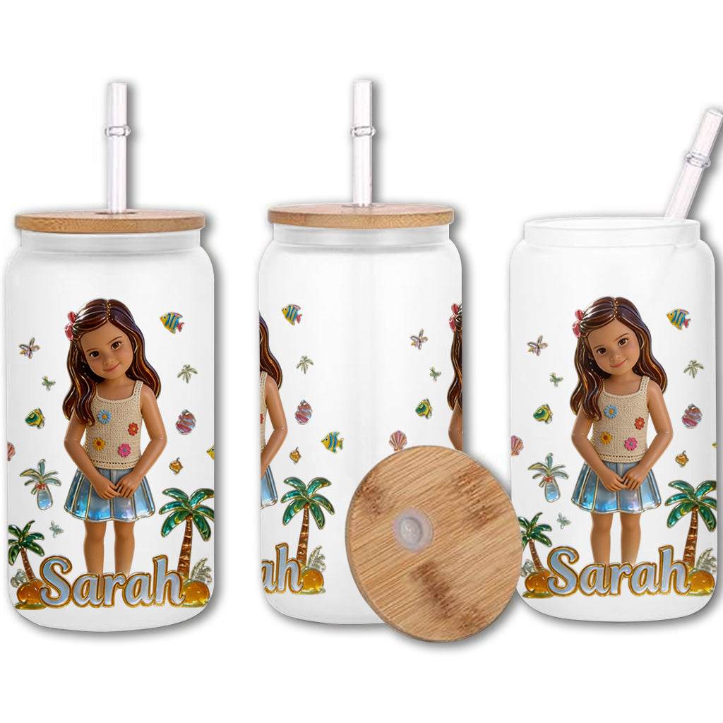 Bonjour Été - Verre Can Personnalisé pour Enfants