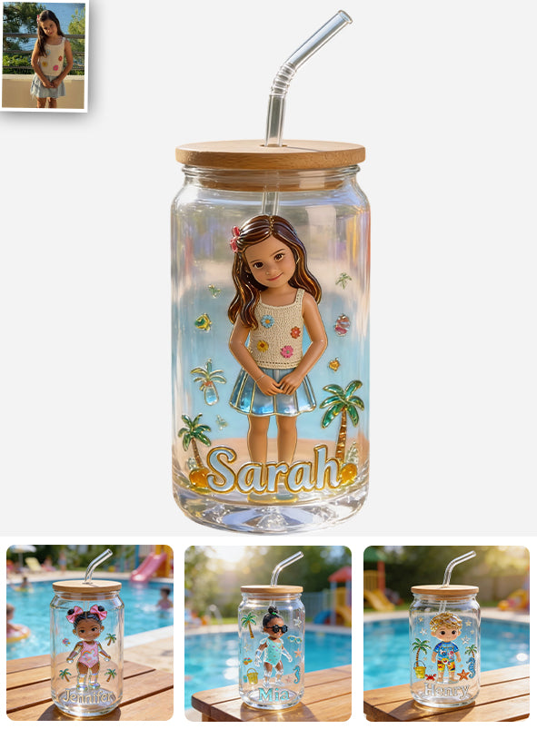 Bonjour Été - Verre Can Personnalisé pour Enfants