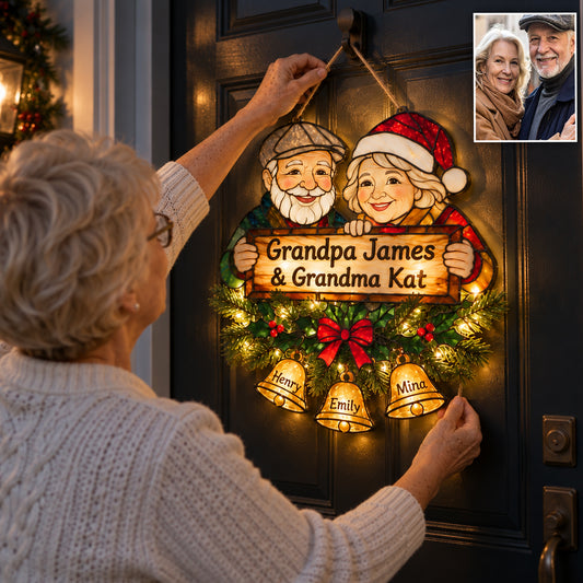 Bienvenue chez vous - Panneau en acrylique LED personnalisé pour Mamie