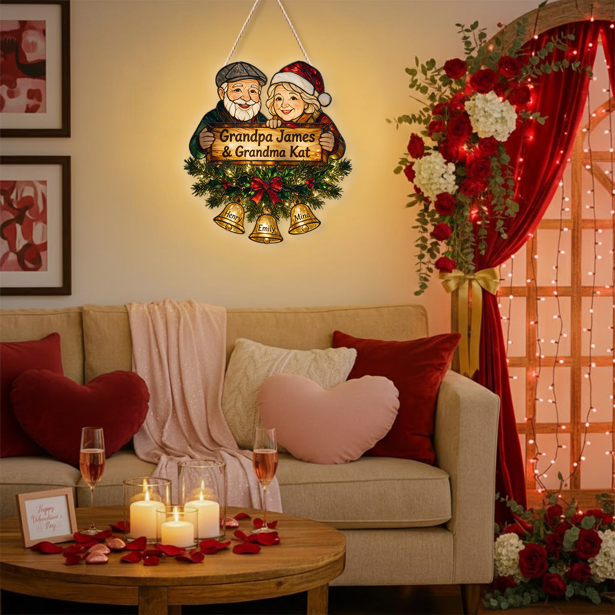 Bienvenue chez vous - Panneau en acrylique LED personnalisé pour Mamie