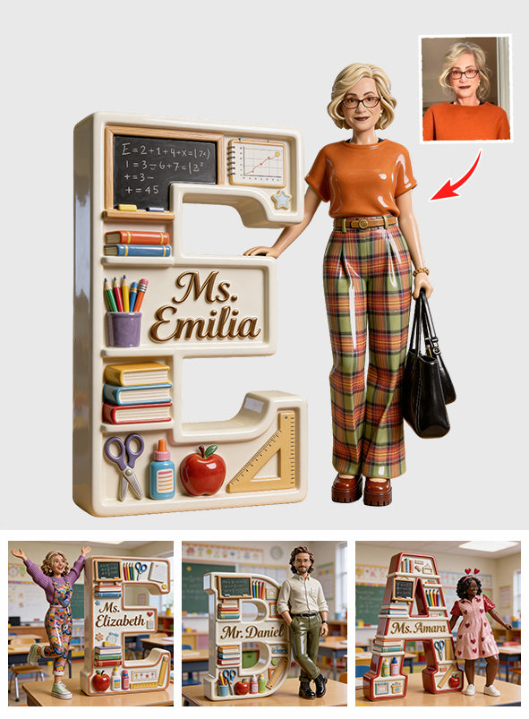 Custom Any Photo - Best Teacher Ever - Personalized Teacher Custom Shaped Acrylic Plaque