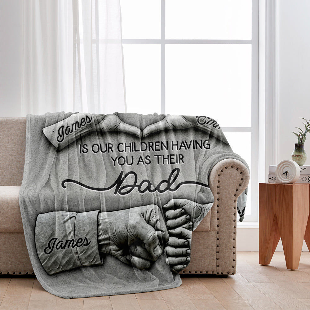 First Husband Now Daddy - Personalized Father Blanket