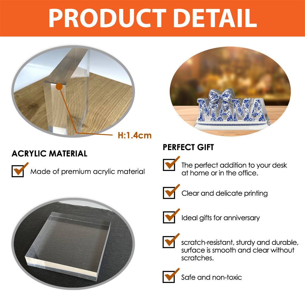 Meilleure maman du monde - Plaque acrylique personnalisée « Mère » en forme de carte de vœux