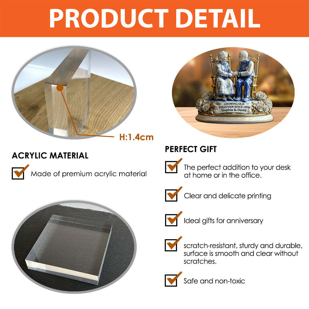 Vieillir ensemble - Plaque acrylique personnalisée pour couple
