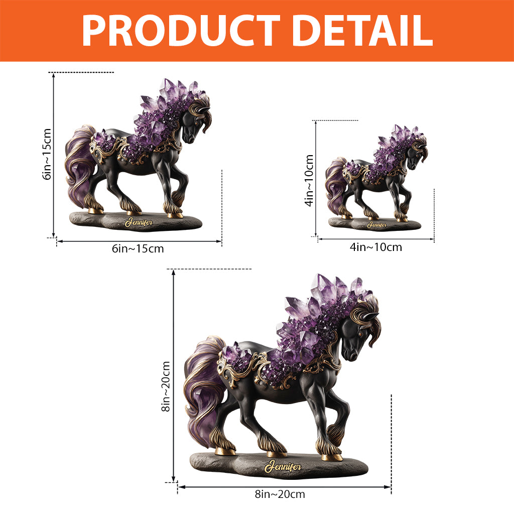 Améthyste/Quartz rose/Rubis/... Style Cheval - Plaque acrylique personnalisée en forme de cheval