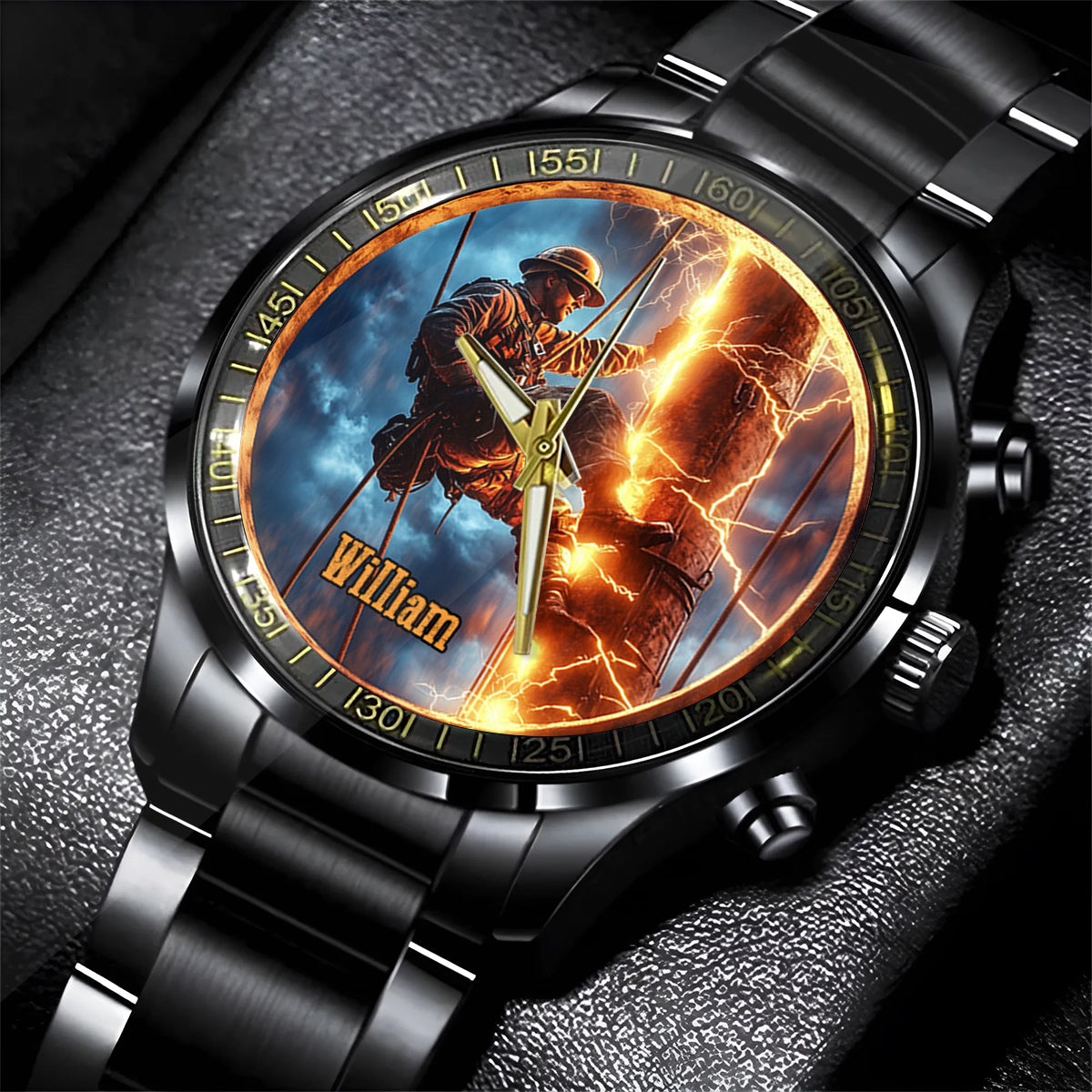Gift For Lineman Dad, Husband, Son... - Personalized Lineman Hand Watch