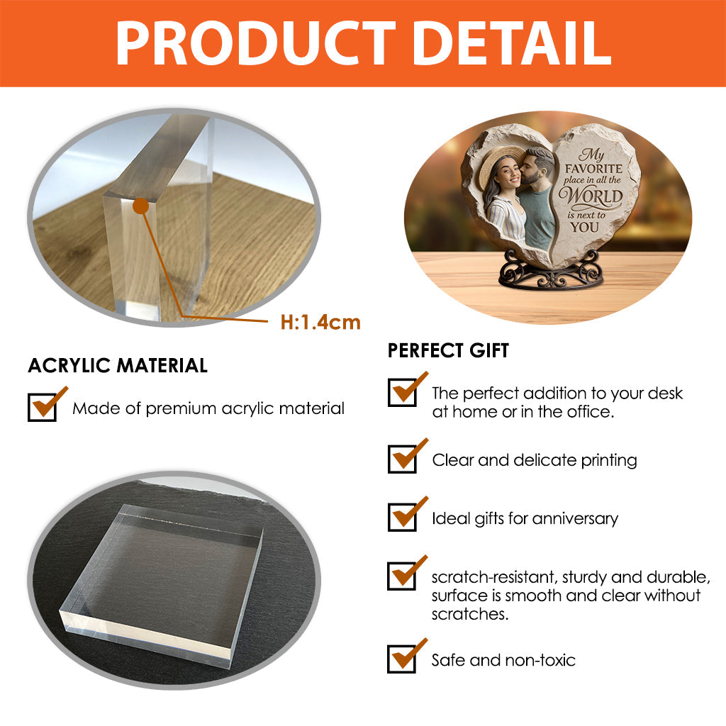 Custom From Photo My Favorite Place - Personalized Couple Custom Shaped Acrylic Plaque