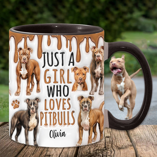 Mug personnalisé « Juste une fille qui adore les pitbulls »