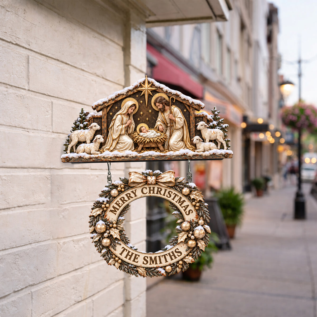 The Holy Family - Personalized Christian Wooden Wall Mount Sign