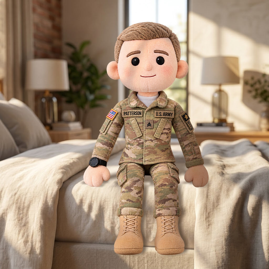 Custom Any Photo - Personalized Veteran Posable Plush Doll