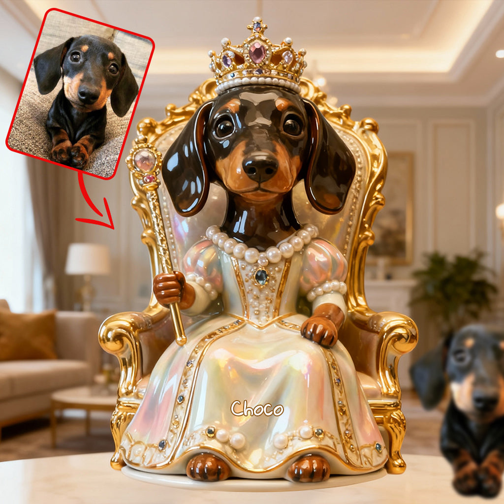 Royal Dog - Plaque acrylique personnalisée en forme de chien